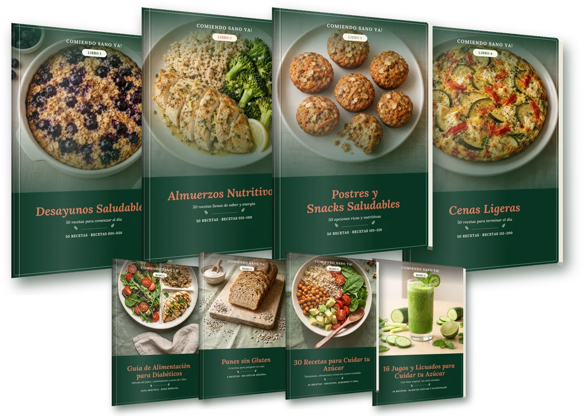 Pack completo: 4 libros y 4 bonos de Comiendo Sano Ya!