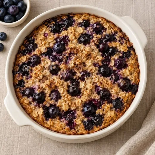 Avena horneada con arándanos